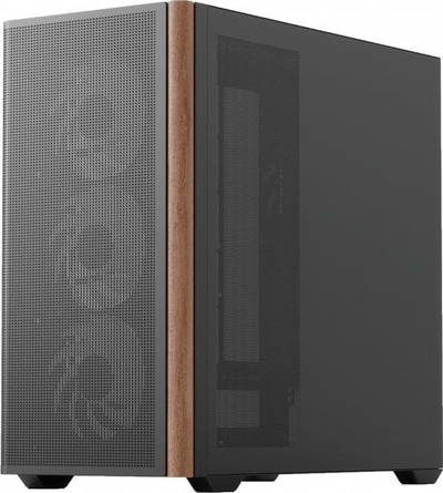 Kuti kompjuteri Aerocool Mini D301A G V2, Micro ATX, dizajn dru, e zezë