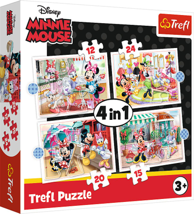 Puzzle Trefl 4 në 1 Minnie me miqtë (34355)