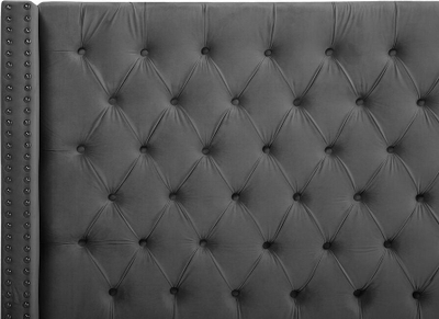 Shtrat Beliani Lubbon Velvet, 180 x 200 cm, koka e lartë, gri