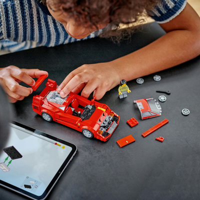 Set LEGO Ferrari F40 Supercar, model ndërtimi, për ekspozim, i kuq