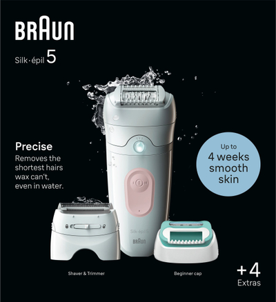 Depilator Braun Silk-épil 5 5-050, 28 pinceta, me rrymë, rozë e bardhë