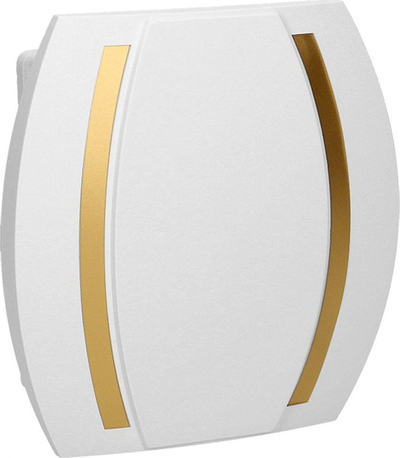 Zile dere Chameleon Gong Doorbell 230V, montim fiks, e bardhë me ar