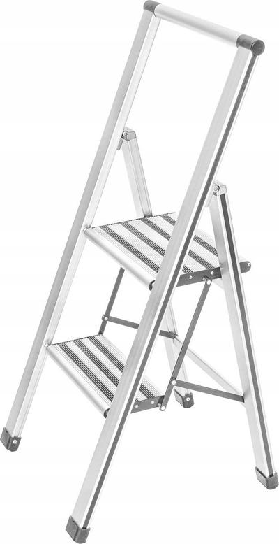 Shkallë palosëse Wenko Aluminium Design, 2 hapa, alumin, e bardhë