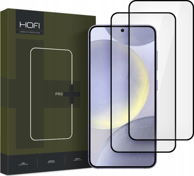 Xham mbrojtës Hofi Glass Pro+ 2 Pack për Samsung Galaxy S25+ Plus, shumë i kthjellët, ngjyrë e zezë