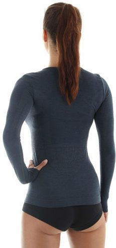 Bluzë termoaktive për femra Brubeck Comfort Wool, L, e kaltër e errët
