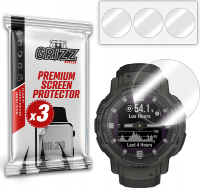 Folie mbrojtëse për orë Garmin Instinct Crossover, 3 copë, hidrogel, transparente