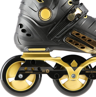 Patina inline NILS Extreme NA20006 Slalom, ABEC9, shasi alumini, të zeza me ari