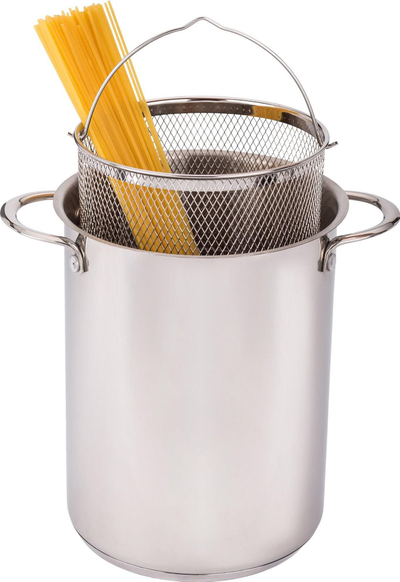 Tenxhere MPM MGK-09 me shportë për makarona, 4.2L, çelik inox, me kapak xhami