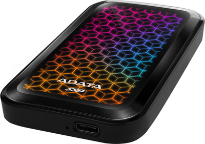 SSD i jashtëm ADATA SE770G, USB 3.2 Gen 2 Type C, RGB, i zi