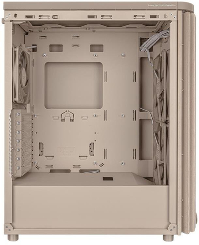 Kuti kompiutri ASUS ProArt PA401 Wood Edition, mid tower, panel me rrjetë, bezhë