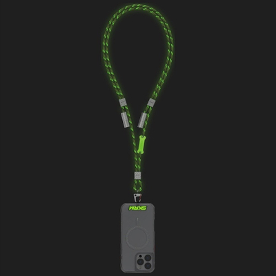 Кабел лента за телефон Skinarma Dyno Ve Niteglow, USB-C во USB-C, универзален, црн