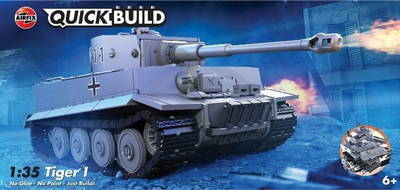 Set ndërtimi Airfix QUICKBUILD J6041 Tiger I, model tanku, pa ngjitës, për kalamaj 6+