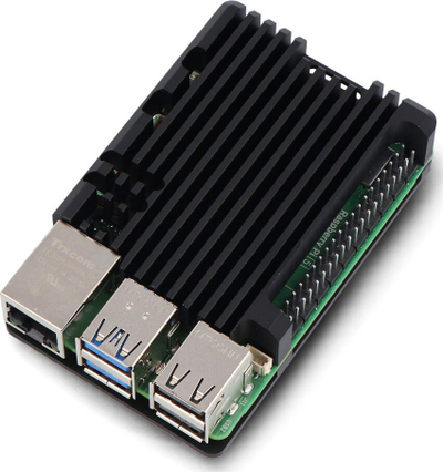 Kuti alumini JustPi për Raspberry Pi 5, ftohje pasive, e zezë