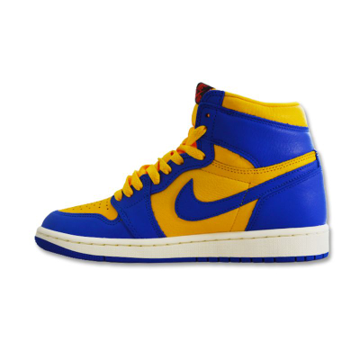 Atlete Nike Air Jordan 1 Retro High OG Reverse Laney, për femra, blu verdhë