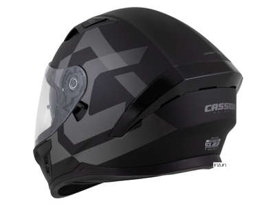 Helmetë integrale Cassida Orbit Grind 2026, polikarbonat, vizor dielli, e zezë mat gri
