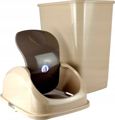 Кош за ѓубре Slim, 5L, со нишачки капак, беж