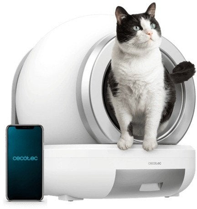 WC automatike për mace Cecotec Pumba 7000 Cleankitty, vetëpastruese, me komandë nga telefoni, gri