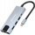 USB хаб Qoltec USB C Hub 5in1, HDMI 4K, RJ45, сребрена боја