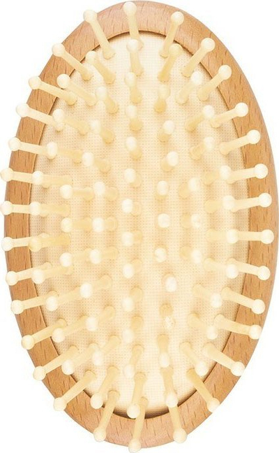 Furçë flokësh Wooden Hair Brush Mini, kompakte, trup druri, bezhë