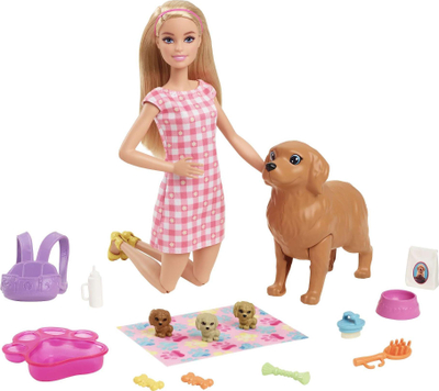 Kukull Barbie Mattel Puppy Births HCK75, set me qenushë, lodër për fëmijë, shumëngjyrëshe