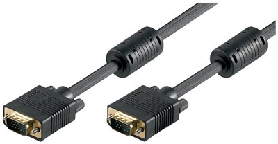 Kabllo VGA Goobay 50490, HD 15 pin M-M, 5 m, e zezë