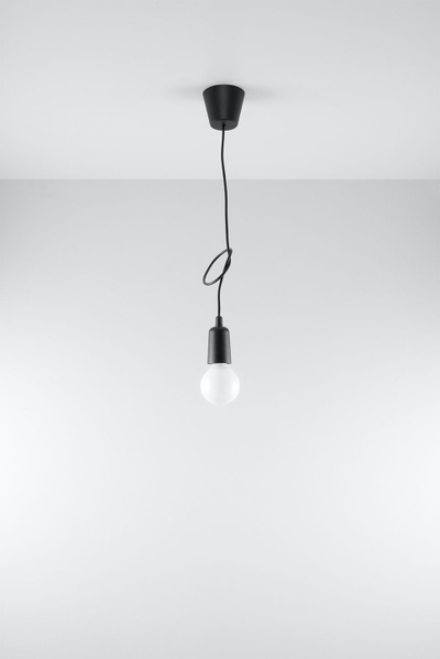 Llambadar varëse Sollux Lighting Diego 1, E27, 15W LED, i zi