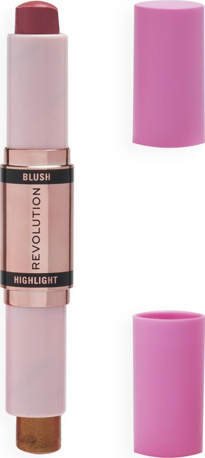 Стик руменило и хајлајтер Revolution Flushing Pink, 4.3g, розова