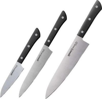 Сет кујнски ножеви Самура Harakiri, 3 парчиња, челик AUS 8, пластична рачка, црн