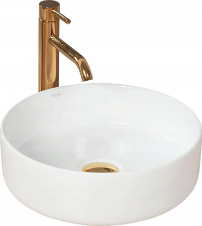 Lavaman banjoje Rea Sami White, rrumbullak, 36 cm, i bardhë