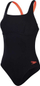 Kostum banje Speedo Flex Band Swim Bra, njëpjesësh, i zi me të kuqe