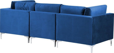 Divan kënd Beliani Evja, 4 vende, kadife, blu