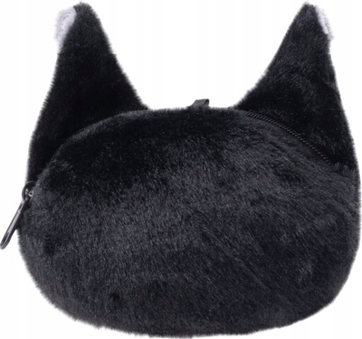 Portofol fëmijësh MICKEY FRIENDS CAT Wallet, material plushi, me zinxhir, i zi