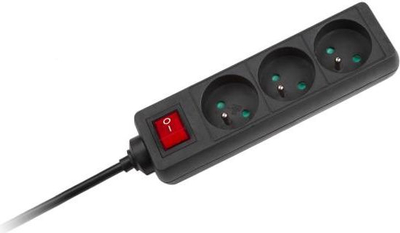 Shteker zgjatës Rebel Electro URZ3197, 3 vrima, kabllo 1.5 m, i zi