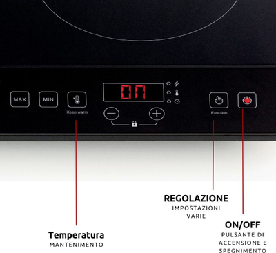 Индукциска плоча за готвење Ariete 1998, 2 зони, 3500W, стаклено-керамичка, црна