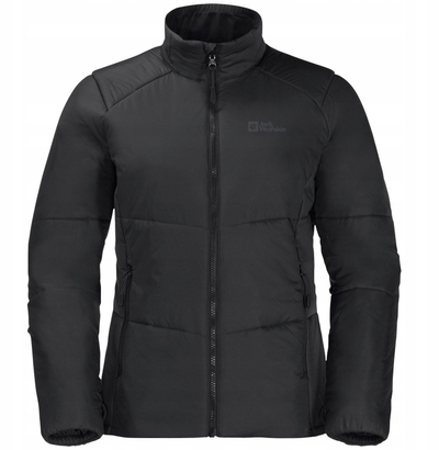 Женска јакна Jack Wolfskin Bergland INS Hoody W, PRIMALOFT, отпорна на ветер, црна
