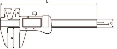 Kaliper digjital Gimex 216.128.N, 150 x 40mm, çelik inox, gri