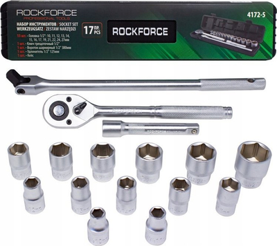 Set çelësash socket Rock Force Premium, racetë 1/2", 17 copa, në kuti