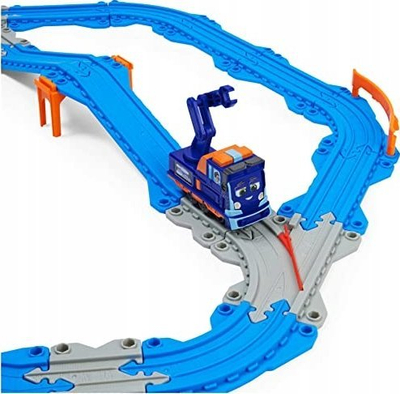 Pistë treni Spin Master Mighty Express Mechanic Milo Track Pack, 32 pjesë, me lokomotivë, shumëngjyrëshe