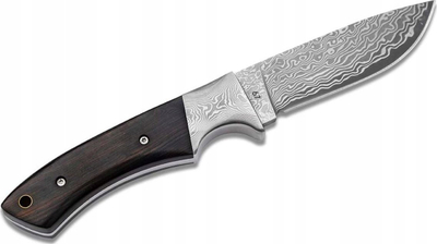 Thikë fikse gjuetie Boker Plus MOne Damascus, çelik Damascus 67 shtresa, dorezë dru ebenu
