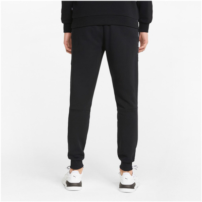 Trenerka Puma ESS Tape Sweatpant për burra, me mështjellça te fundet, e zezë