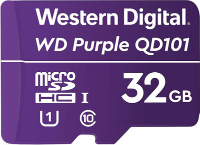 Kartë memorie WD Purple MicroSDHC WDD032G1P0C, 32GB, Class 10 UHS I U1, lejla