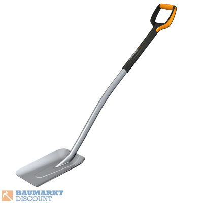 Lopatë Fiskars Xact Heavy Duty Skip19C, me teh të sheshtë, me dorezë të përshtatshme në dorë, gri me të zezë