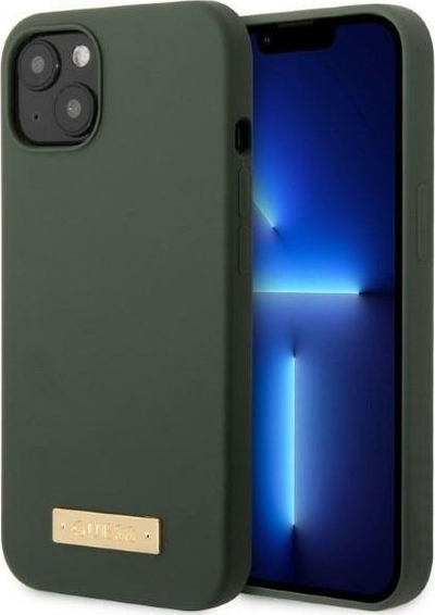 Kapak telefoni Guess GUHMP13MSBPLA, për iPhone 13 6.1", silikon, MagSafe, jeshile khaki