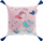 Jastëk dekorativ me pompone Little Sirena, pambuk i printuar, 40 x 40 cm, rozë
