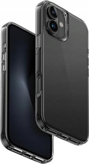 Maskë Uniq Air Fender për iPhone 16 6.1", mbrojtëse transparente, gri smoked