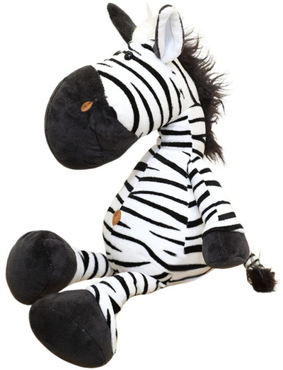 Lodër pelushi, zebër maskotë Cuddly, 25 cm, bardh e zi