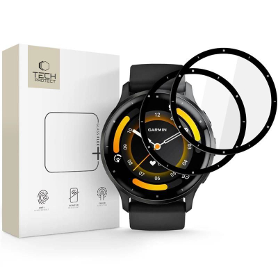 Xham mbrojtës Tech-Protect Glass Flex+ për Garmin Venu 3, hibrid 0.28mm, set 2 copë, i zi