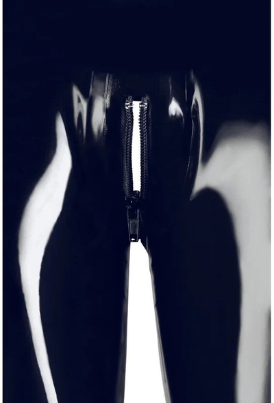Geta latex Late X Leggings Black, me zinxhir, madhësia S, të zeza