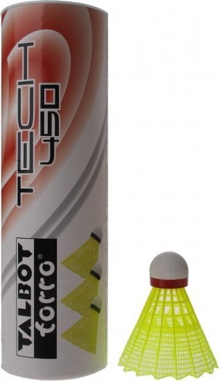 Shuttlecock badminton Talbot Torro Tech 450, najlon, bazë tapë, i verdhë