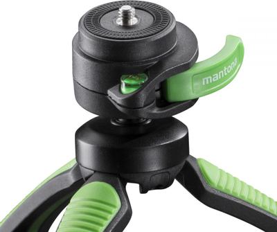 Tripod tavoline Mantona Kaleido Gaia Mini, me kokë sferike, lidhje 1/4\", ngjyrë lime green